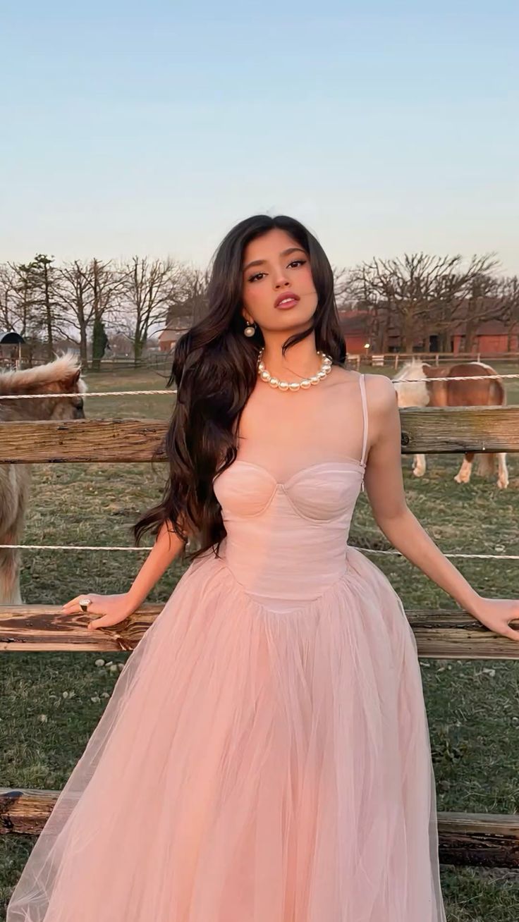 Sweet A Line Spaghetti Straps Tulle Long Prom Dresses Formal Dress C4968