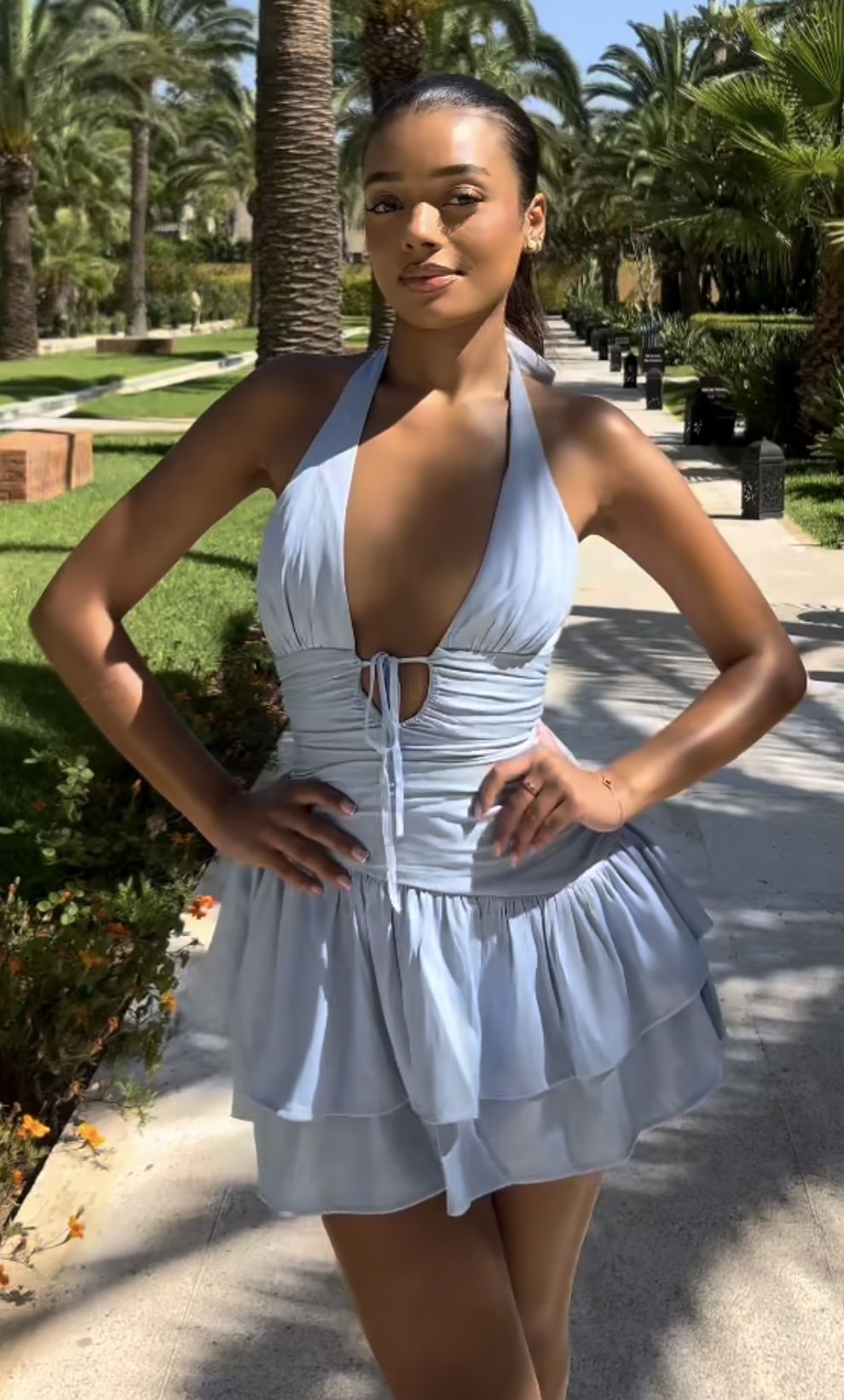 Chic A Line Halter Satin Short Homecoming Dress 19th Birthday Outfits C4984