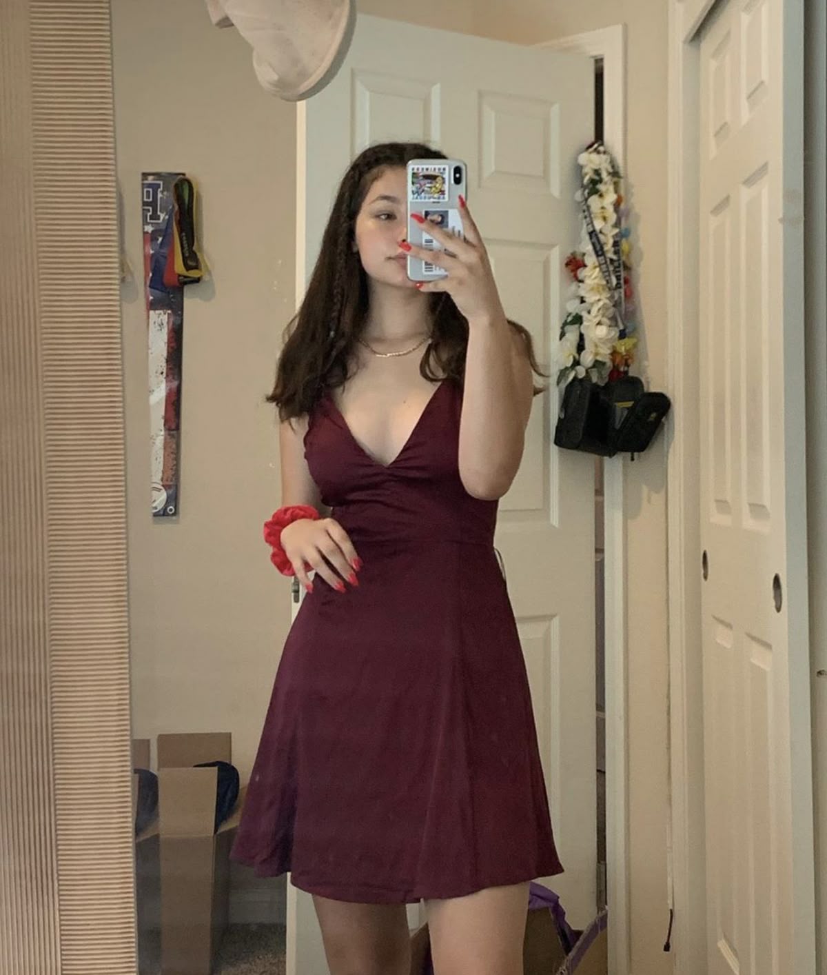 Simple A Line Spaghetti Straps V Neck Satin Short Homecoming Dress 20th Birthday Outfits C5043