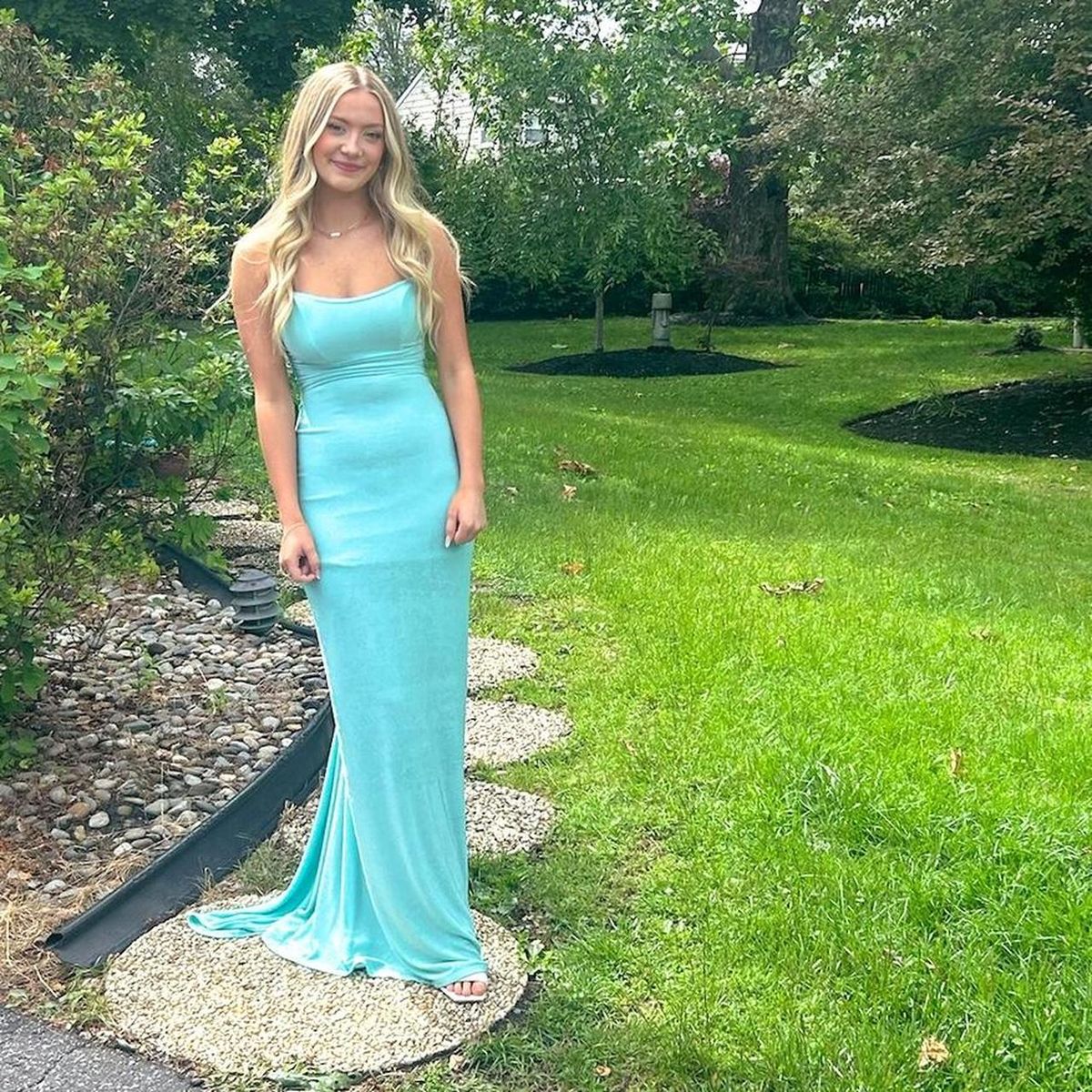 Charming Mermaid Spaghetti Straps Satin Long Prom Dresses Formal Dress C5100