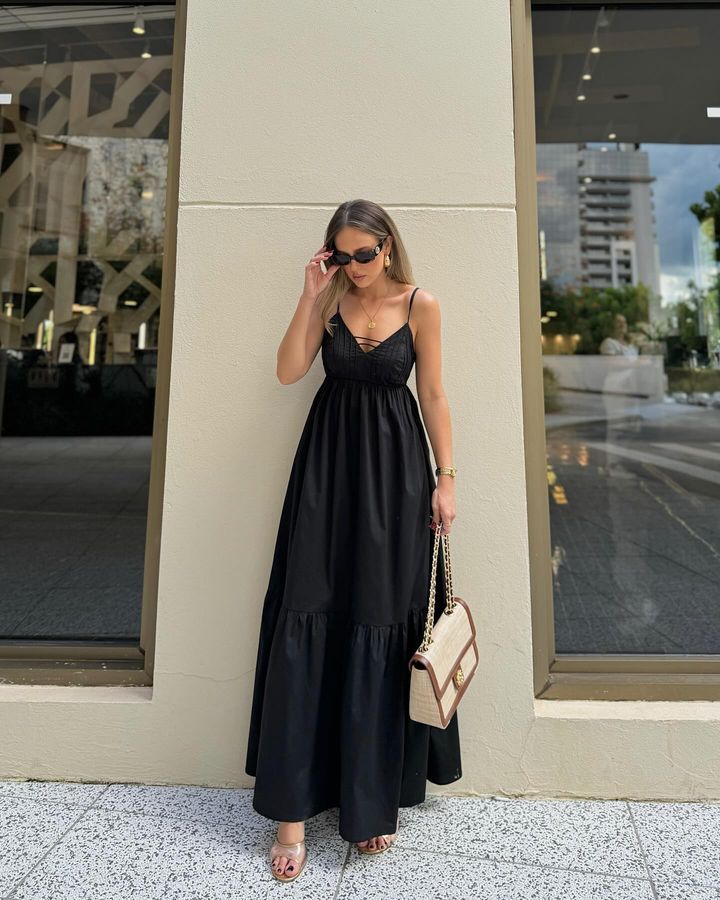 Simple A Line Black Spaghetti Straps Satin Long Prom Dresses Formal Dress C5137