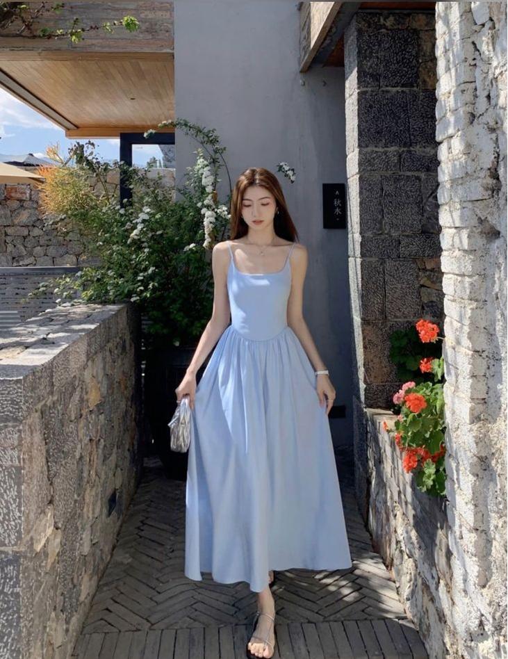 Classy A Line Spaghetti Straps Satin Long Prom Dresses Formal Dress C5168