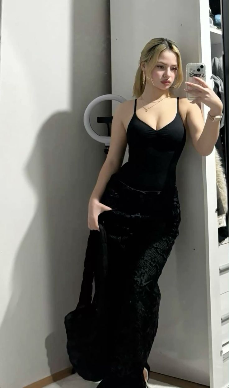 Modest Mermaid Spaghetti Straps Black Satin Long Prom Dresses Formal Dress C5282