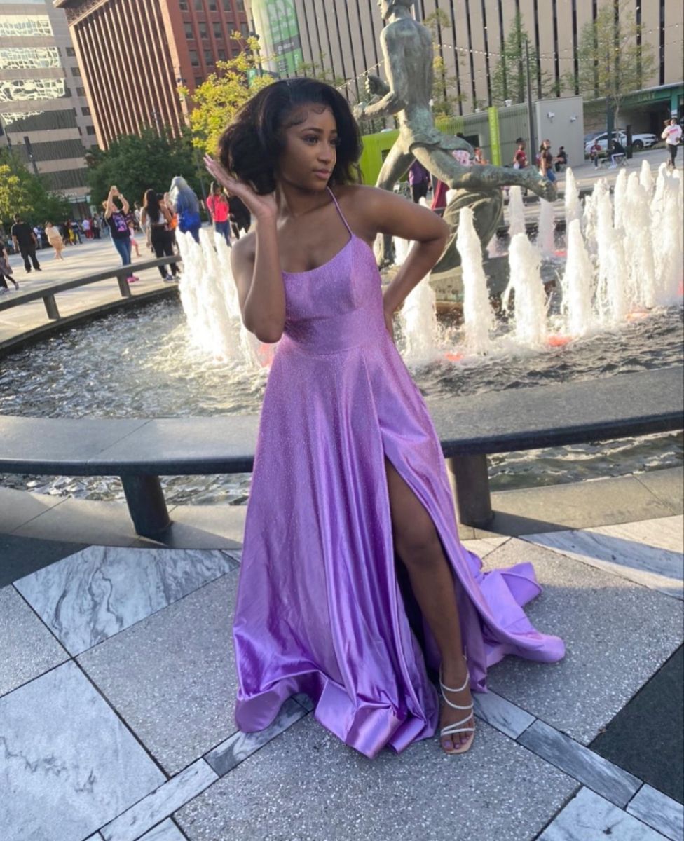 Modest A Line Halter Satin Slit Long Prom Dresses Formal Dress C5375
