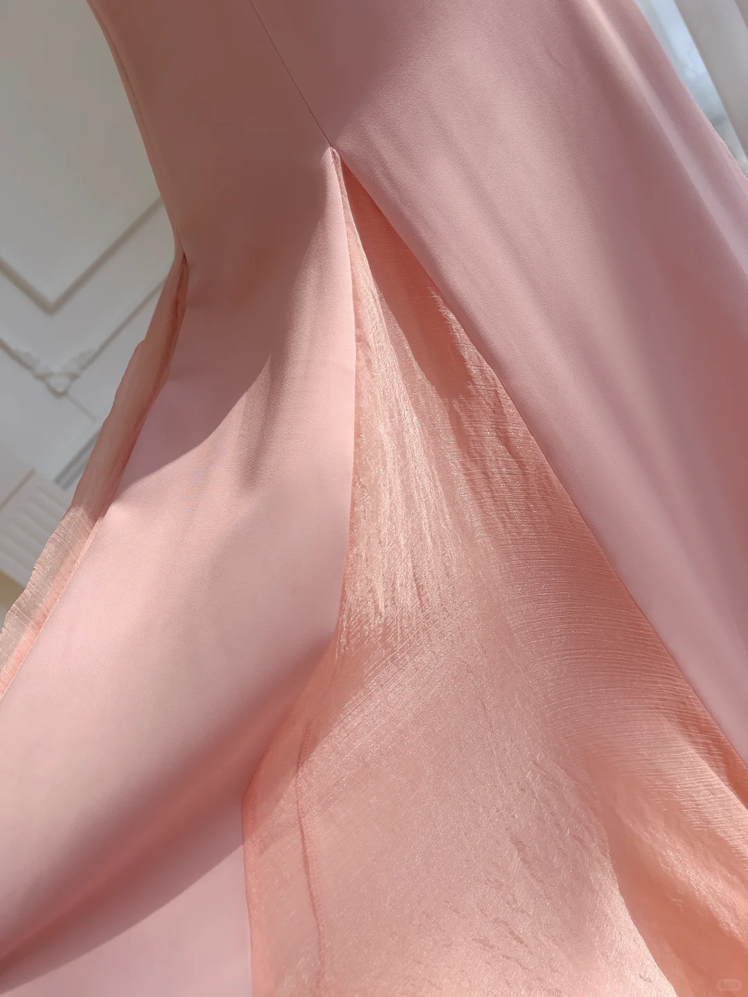 Pretty A Line Spaghetti Straps Satin Chiffon Long Prom Dresses Formal Dress C5380