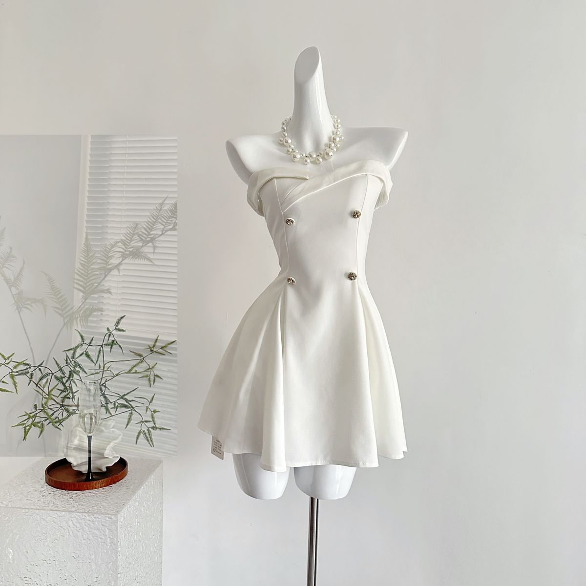 Unique A Line Strapless Satin Short Homecoming Dress 18th Birthday Outfits C5394