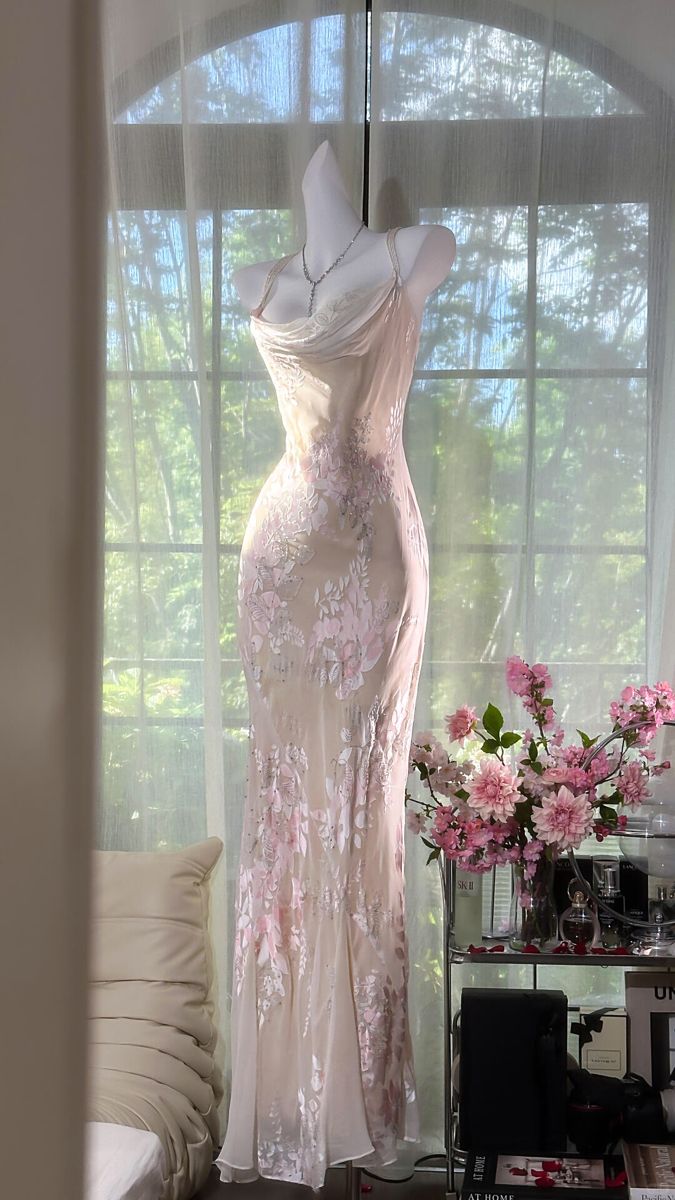 Gorgeous Mermaid Spaghetti Straps Printed Chiffon Applique Long Prom Dresses Formal Dress C5698