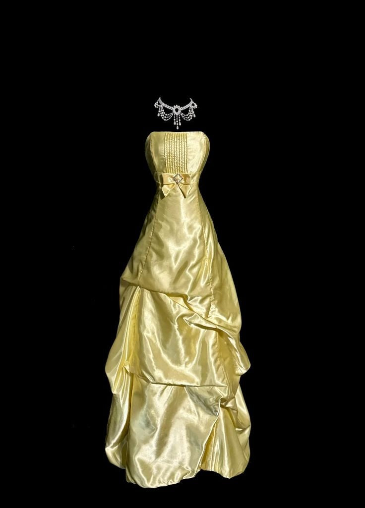 Vintage A Line Strapless Satin Long Prom Dresses Formal Dress C5751