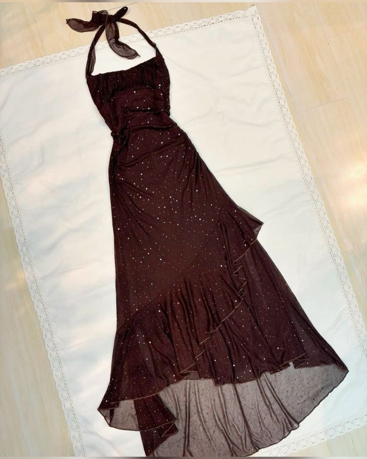 Shiny A Line Halter Chiffon Sequin Long Prom Dresses Formal Dress C5759
