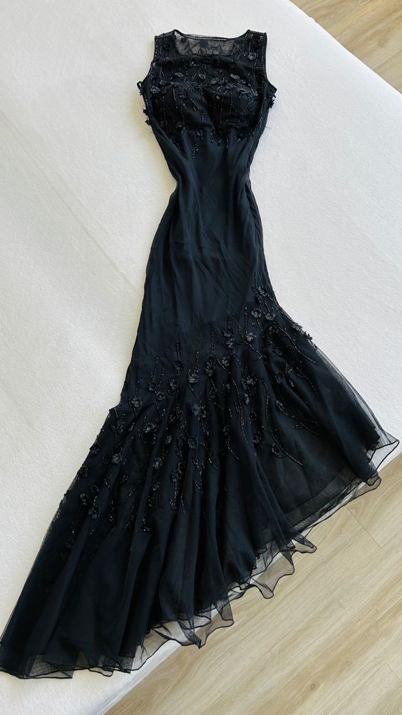 Chic Mermaid Satin Tulle Beads Long Prom Dresses Formal Dress C5761