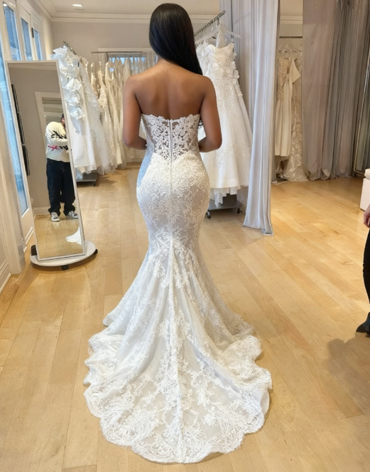 Elegant Mermaid Sweetheart Lace Long Prom Dress,Formal Dress C5940