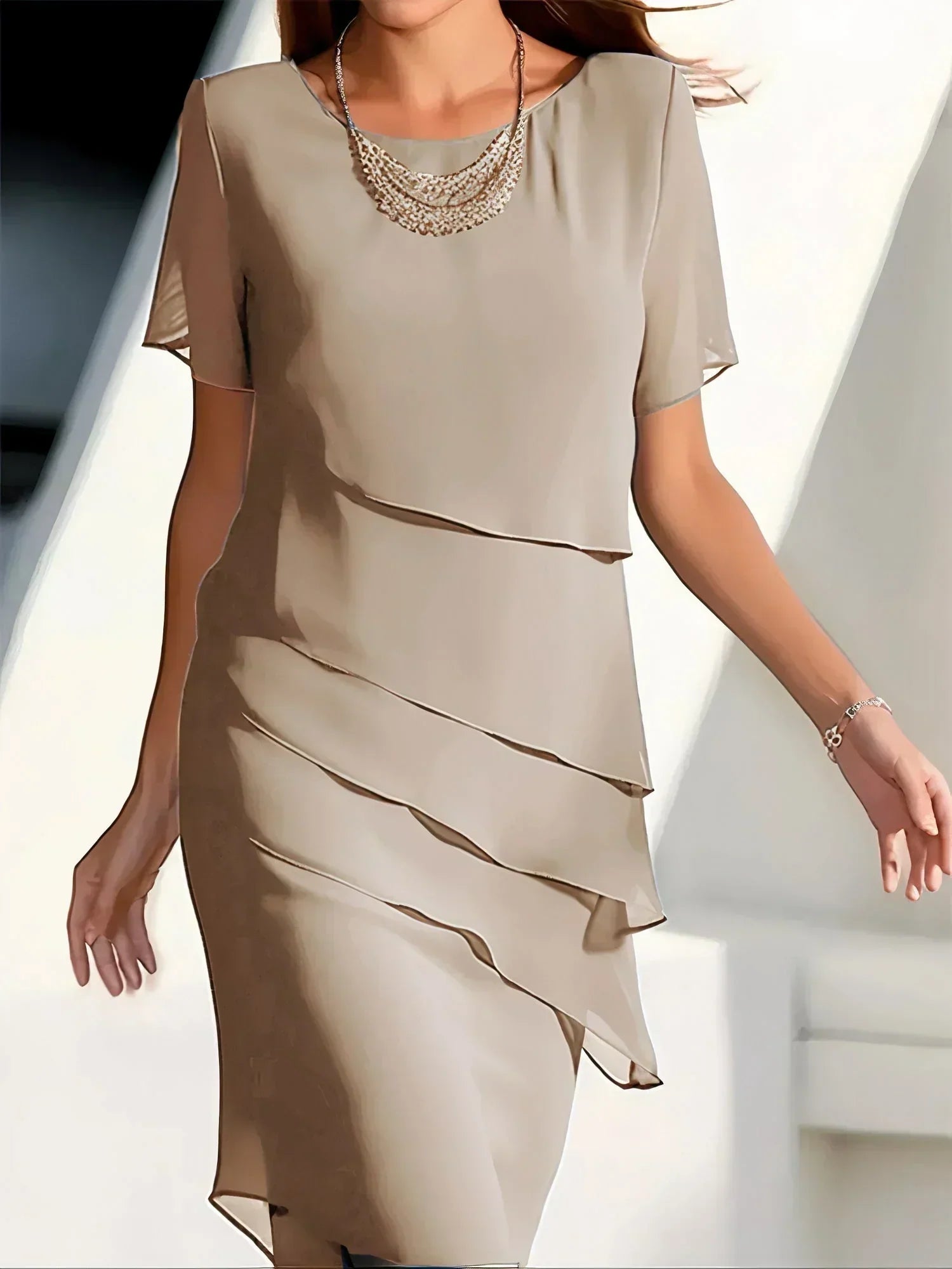 Sandra Luxe Chiffon Cocktail Dress Chic Silhouette Collection