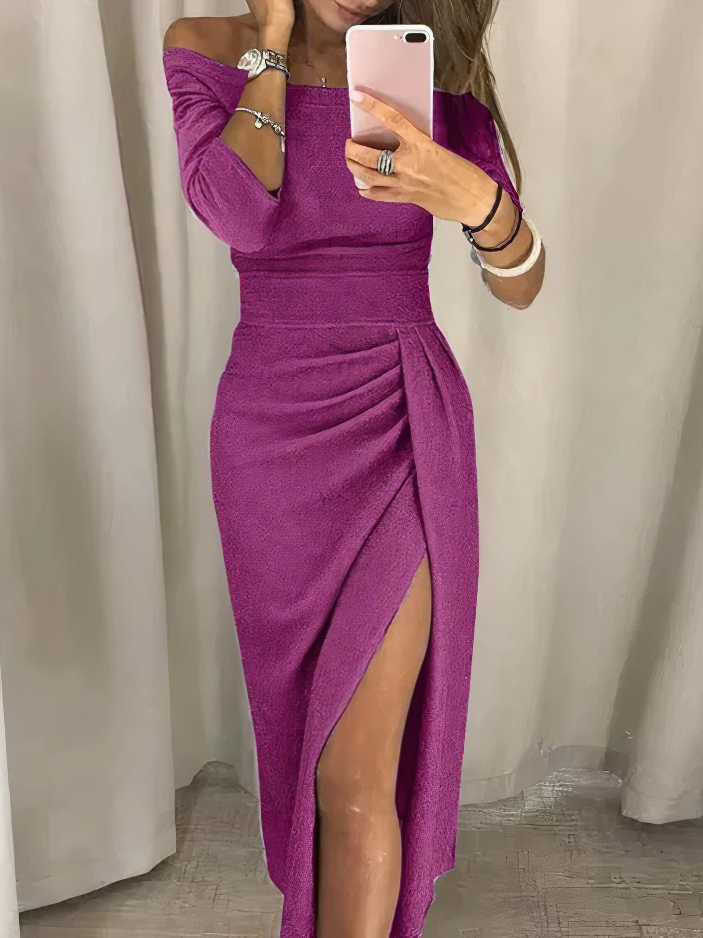 Gloria Statement Shoulder Hugging Pencil Dress Premium Wardrobe Essential