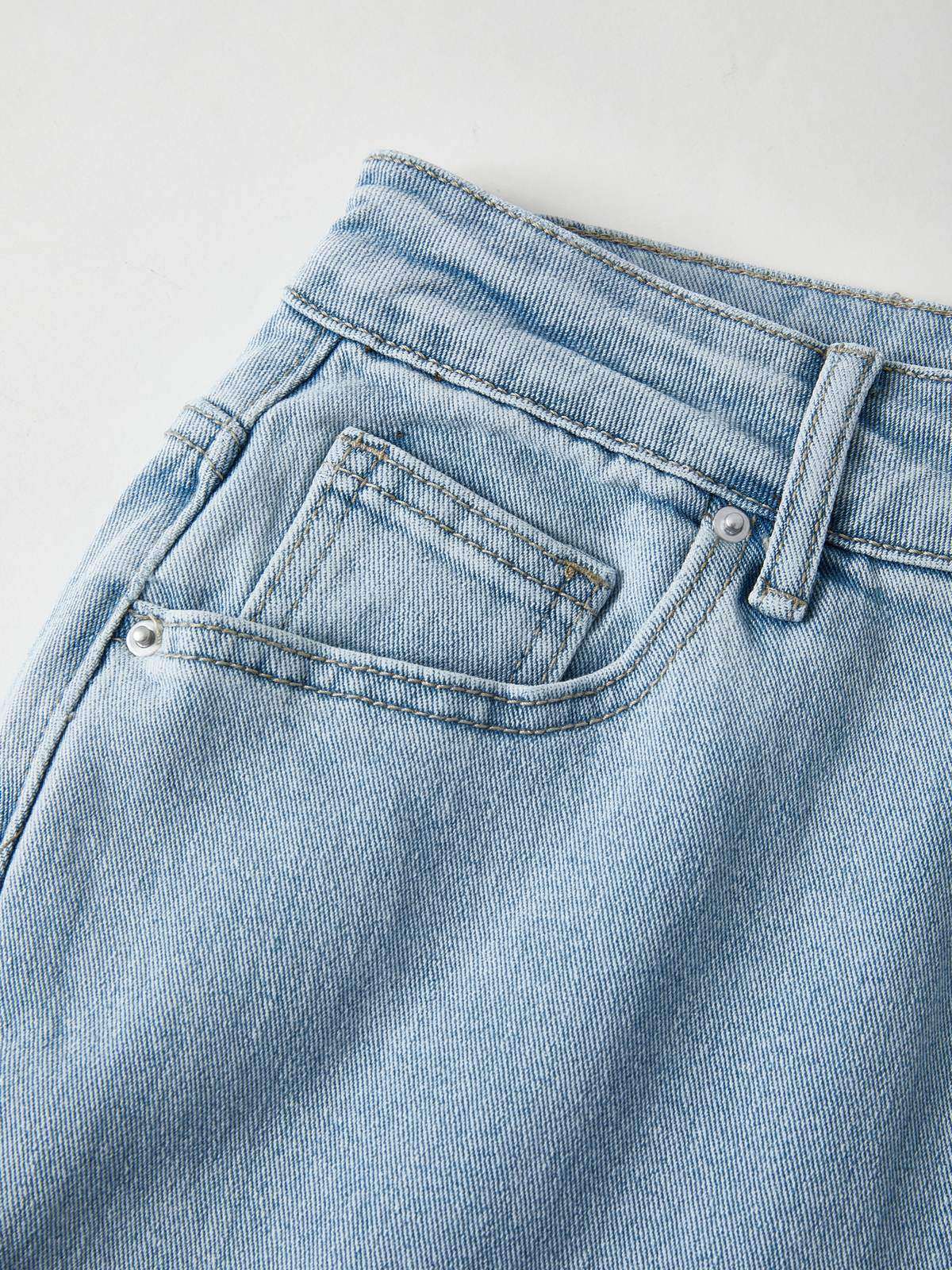 High Waist Slim Straight Leg Full Length Denim Jeans 21