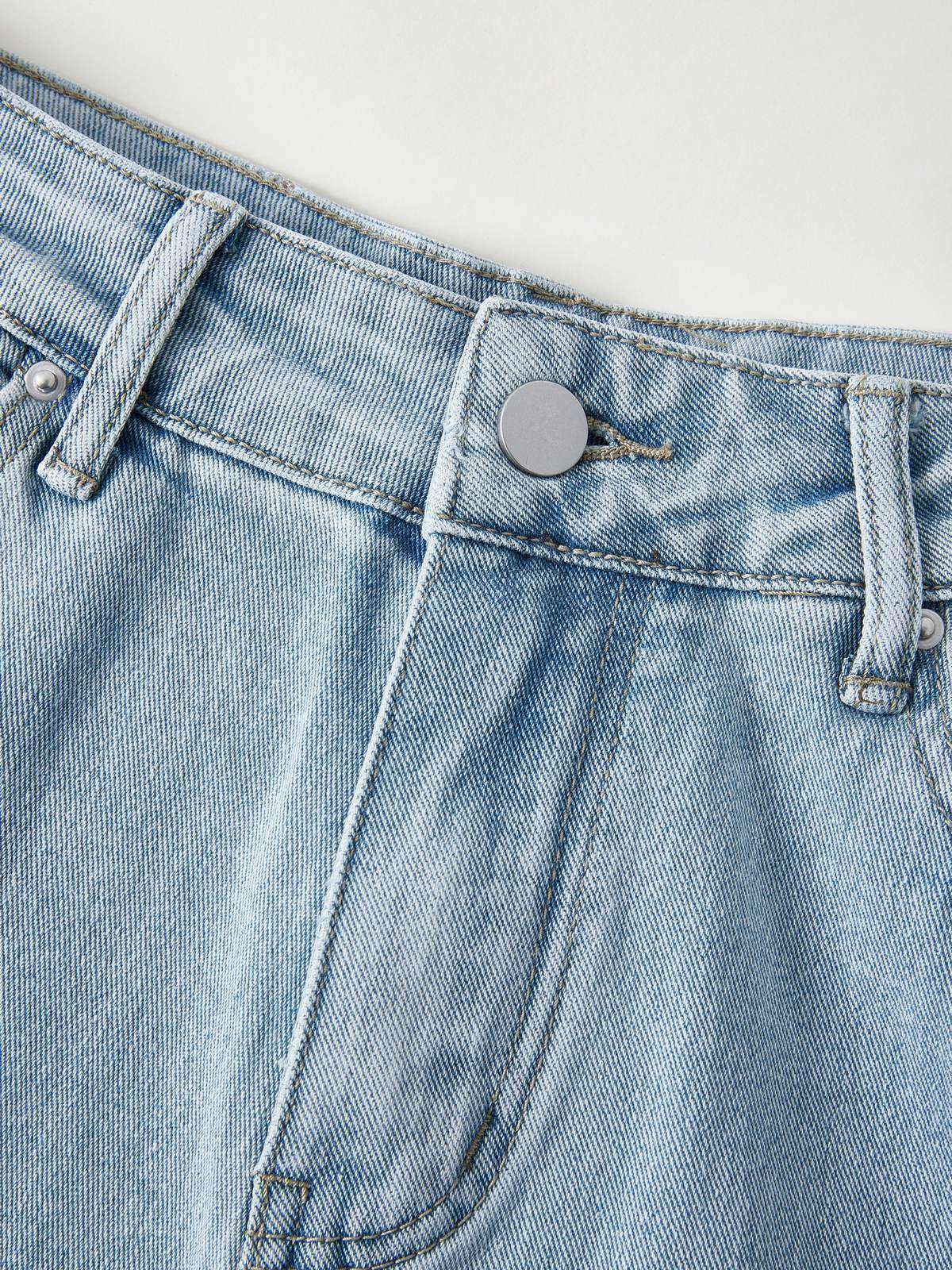 High Waist Slim Straight Leg Full Length Denim Jeans 19