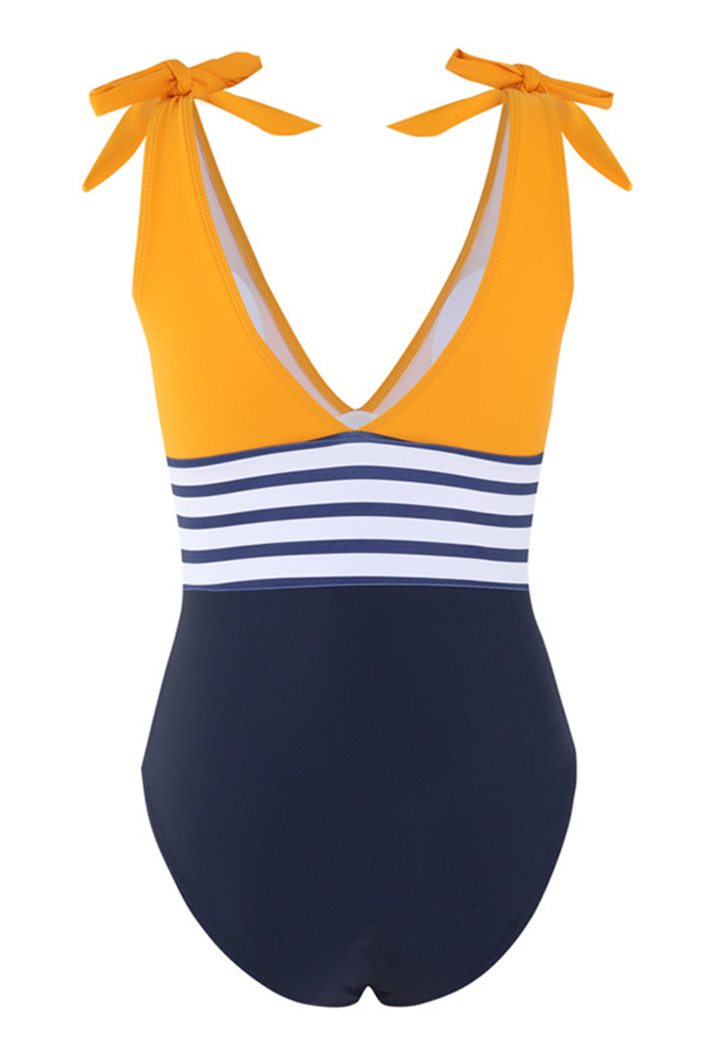 One Piece Yellow Swimsuit with Bows
