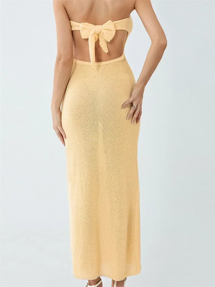 Backless Off-the-Shoulder Dress