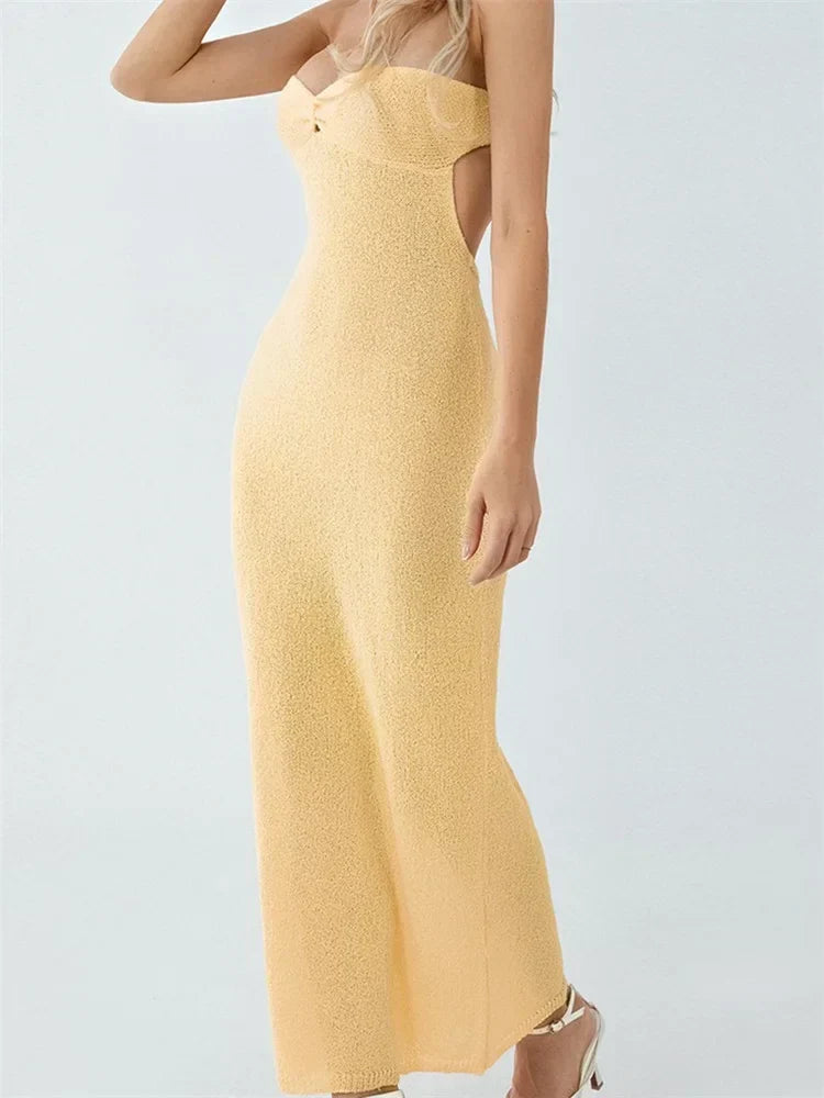 Backless Off-the-Shoulder Dress