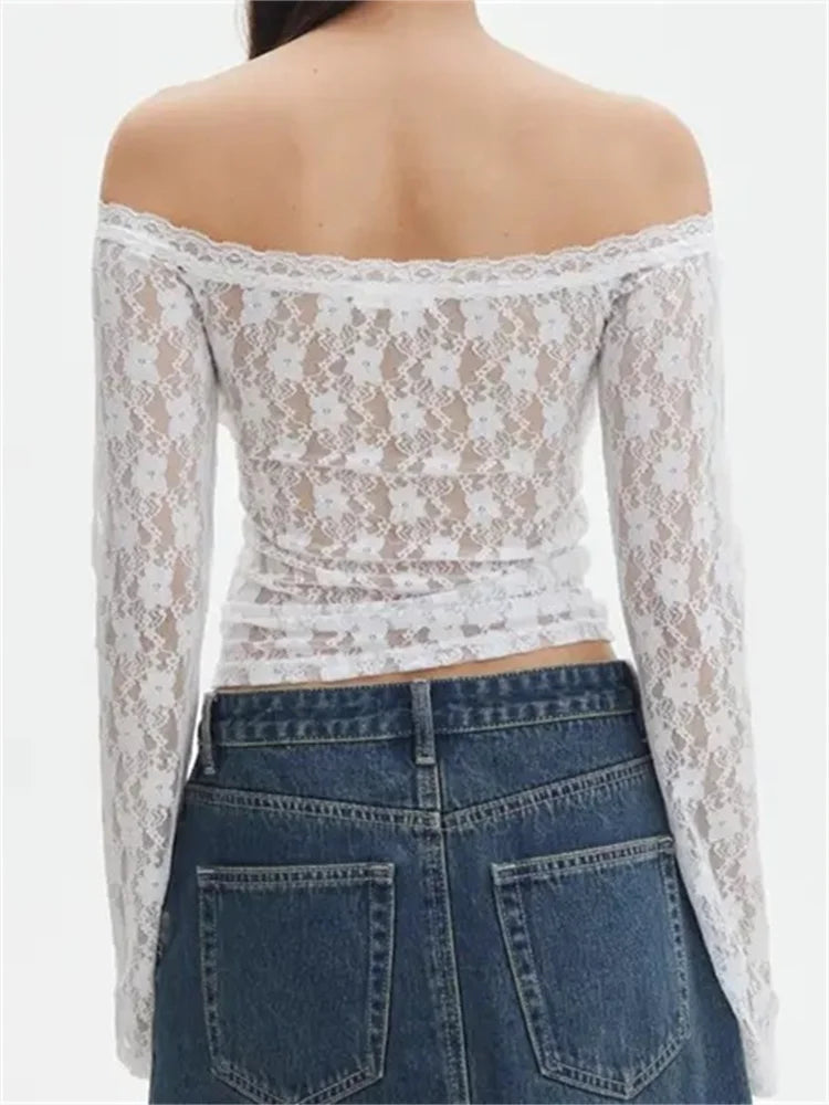 Vintage Washed Lace Crop Top