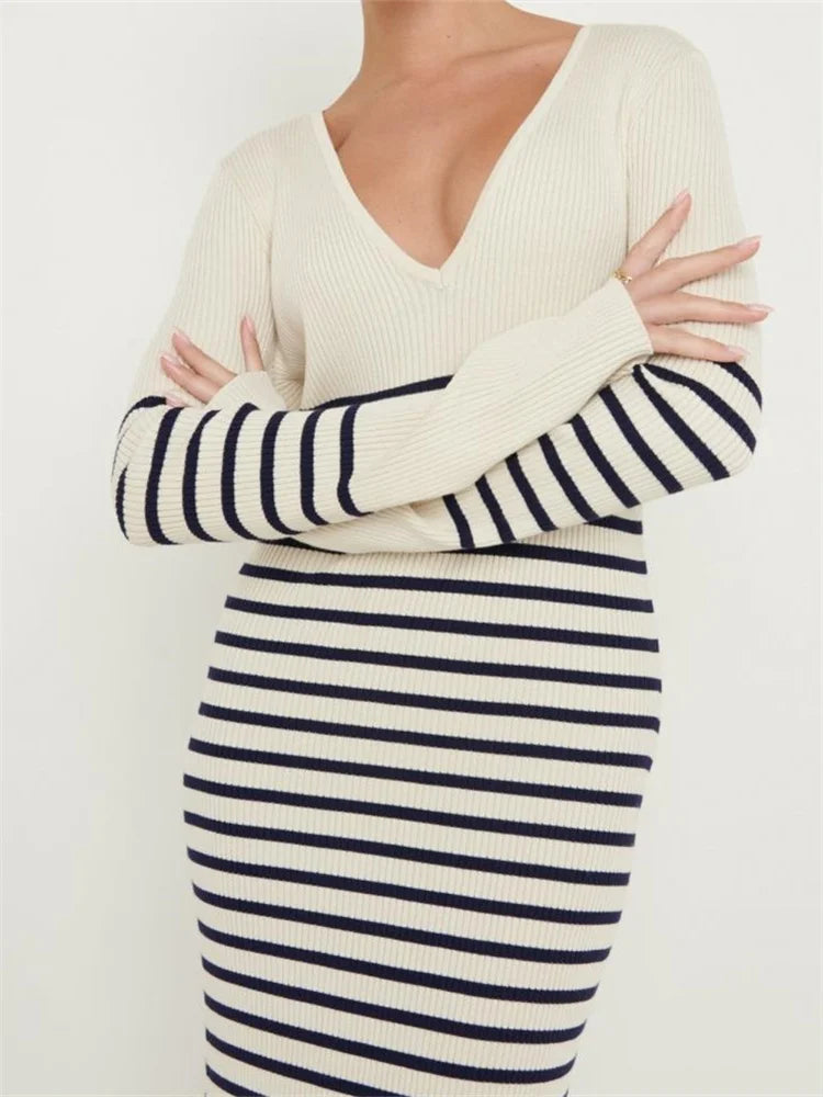 Deep V-Neck Dress