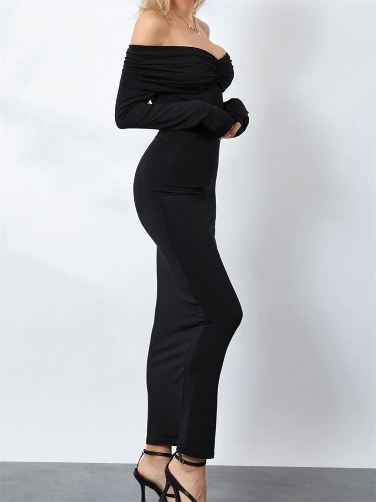 Off-the-Shoulder Ruched Bodycon Dress