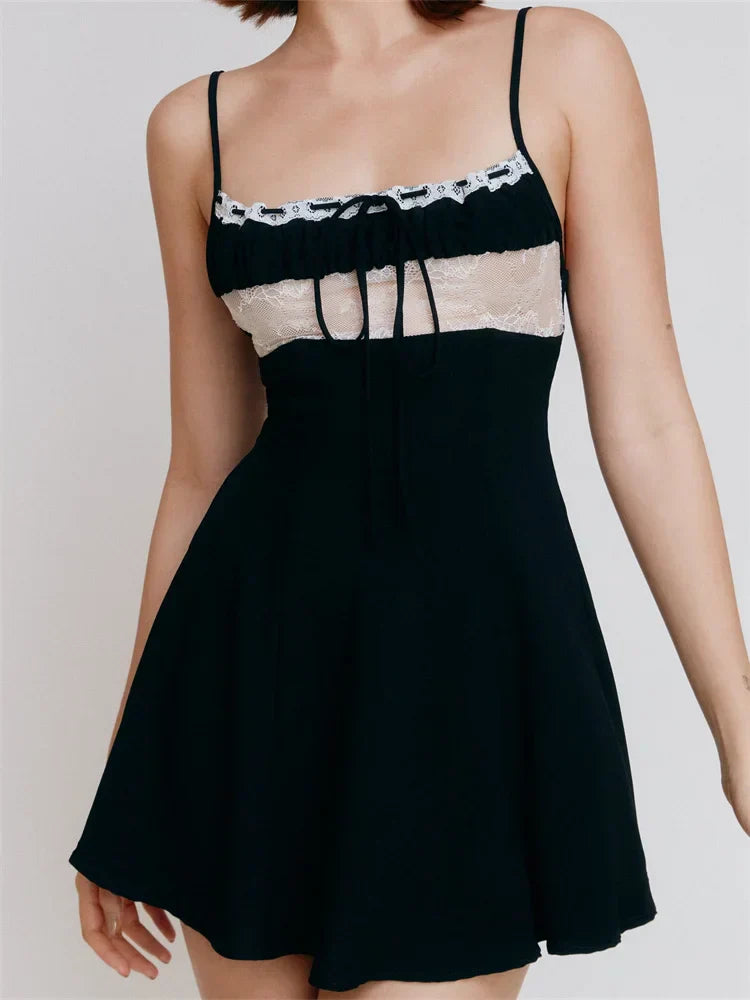 Fairy Elegant Square Neck Bandage Mini Dresses - View 2