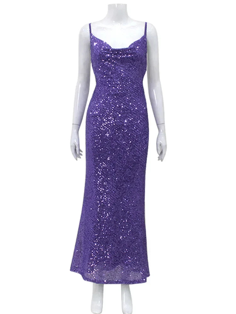 Backless Sequin Dress