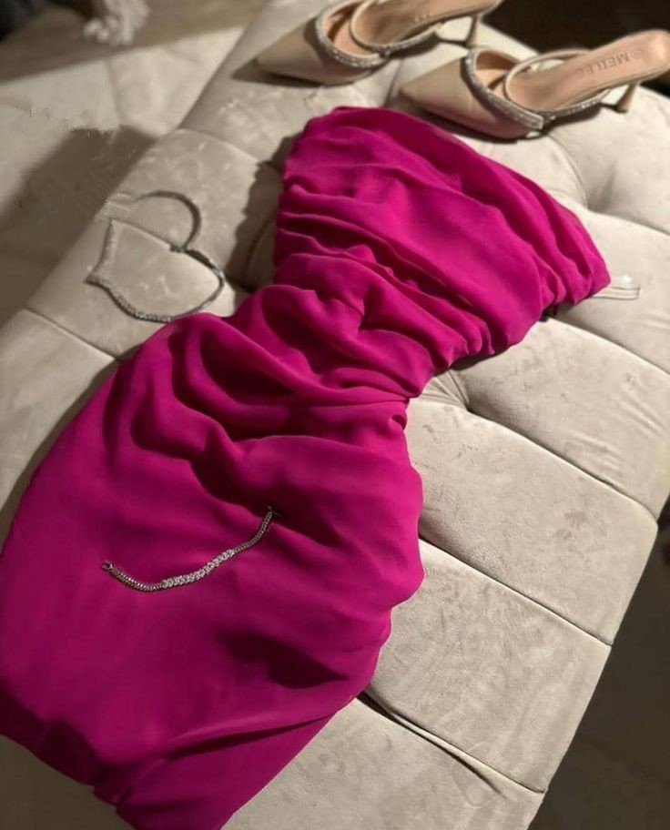 Sexy Hot Pink Chiffon Bodycon Homecoming Dress Cocktail Dress cc1875