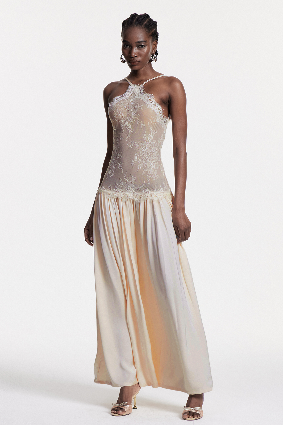 Cadwalader Lace Floral Ruch Maxi Dress - View 2