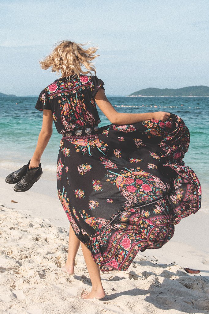 Floral V-Neck Short Sleeve Wrap High Low Midi Dress 7