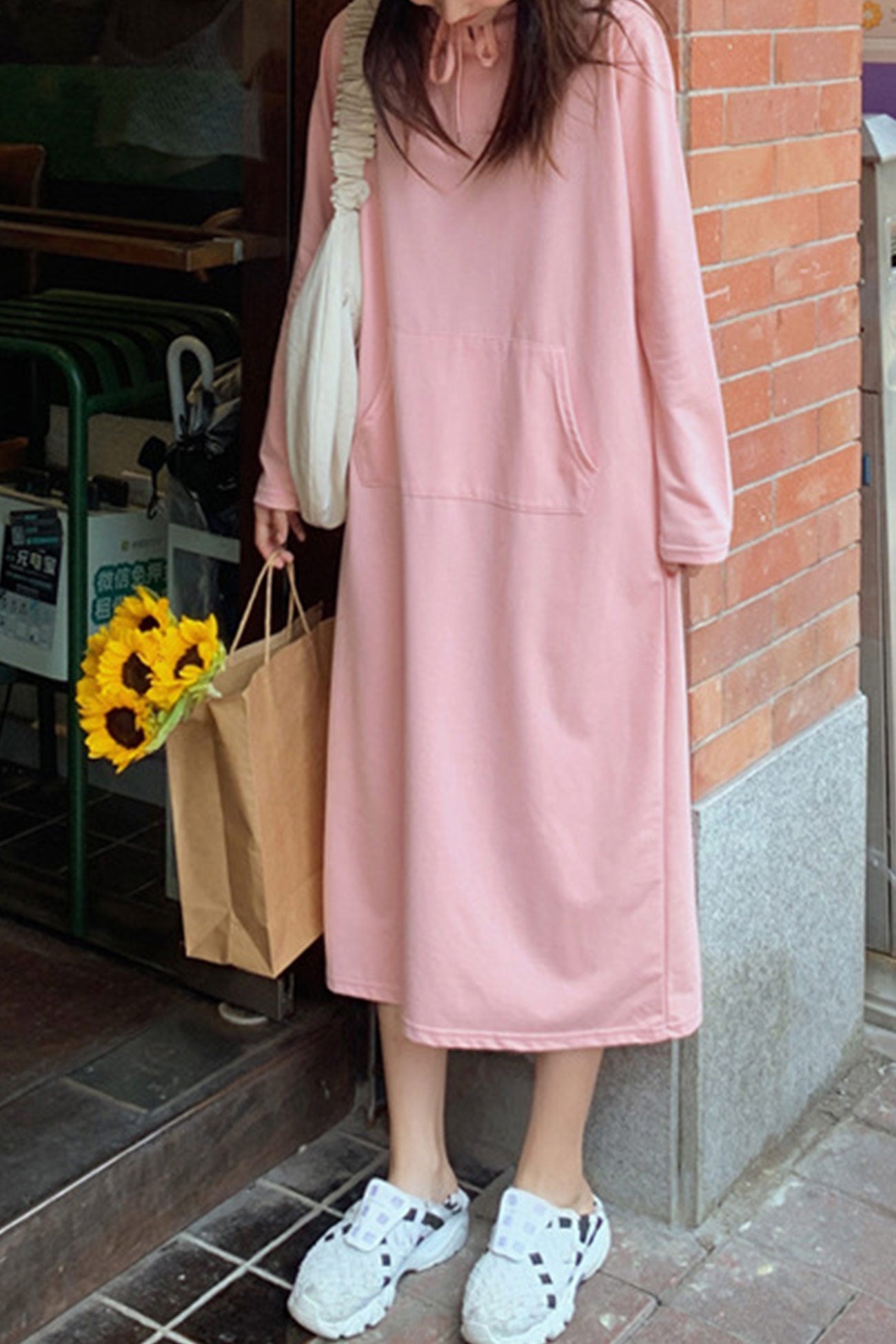 Yvonne Candy Colored Hooded Dress with Urban Everyday Styling