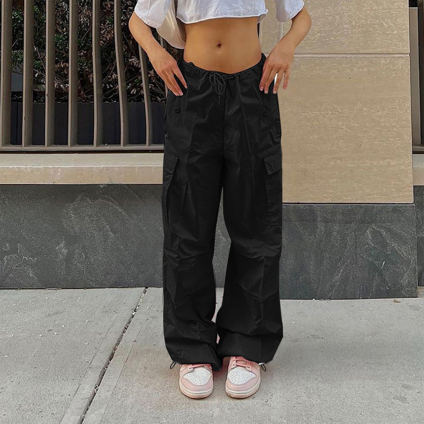 Cargo Pants Straight Wide Leg Loose Trousers