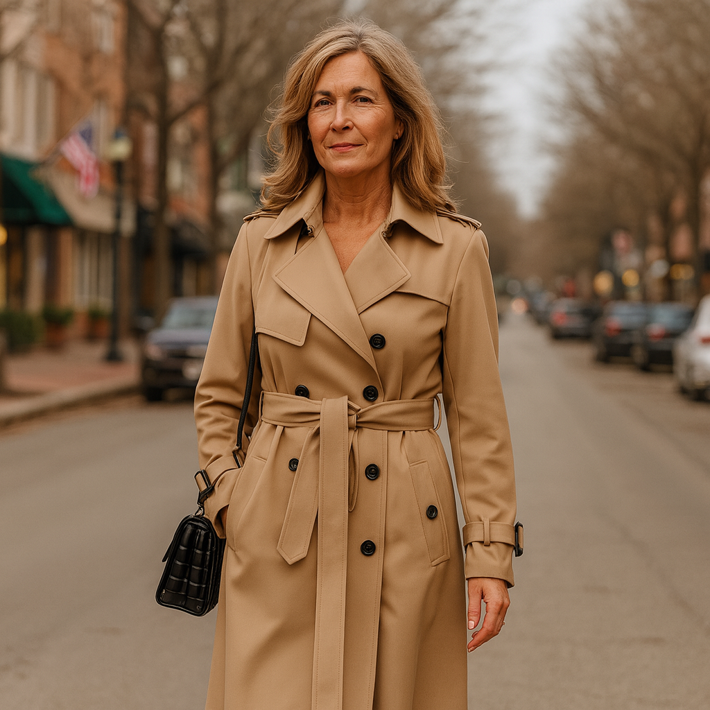Double Breasted Belted Longline Trench Coat
