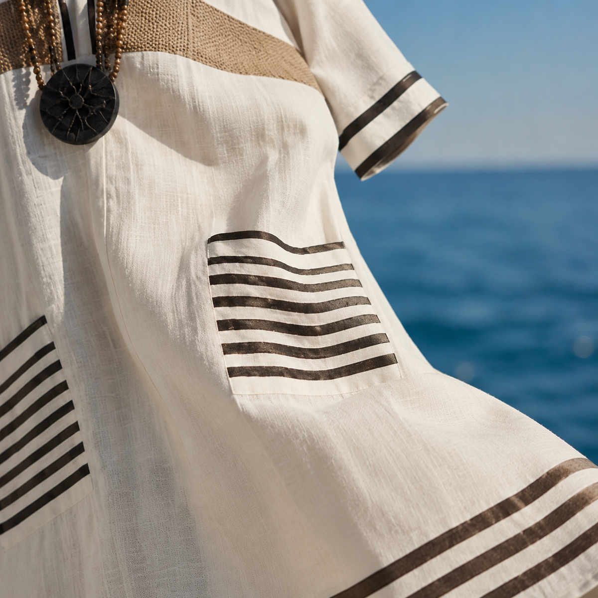 Noemi | V Neck Half Sleeve Pocket Maxi Dress