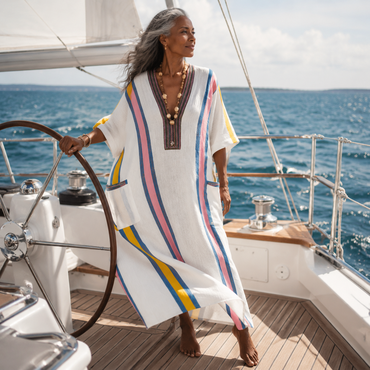 Noemi | V Neck Half Sleeve Pocket Maxi Dress