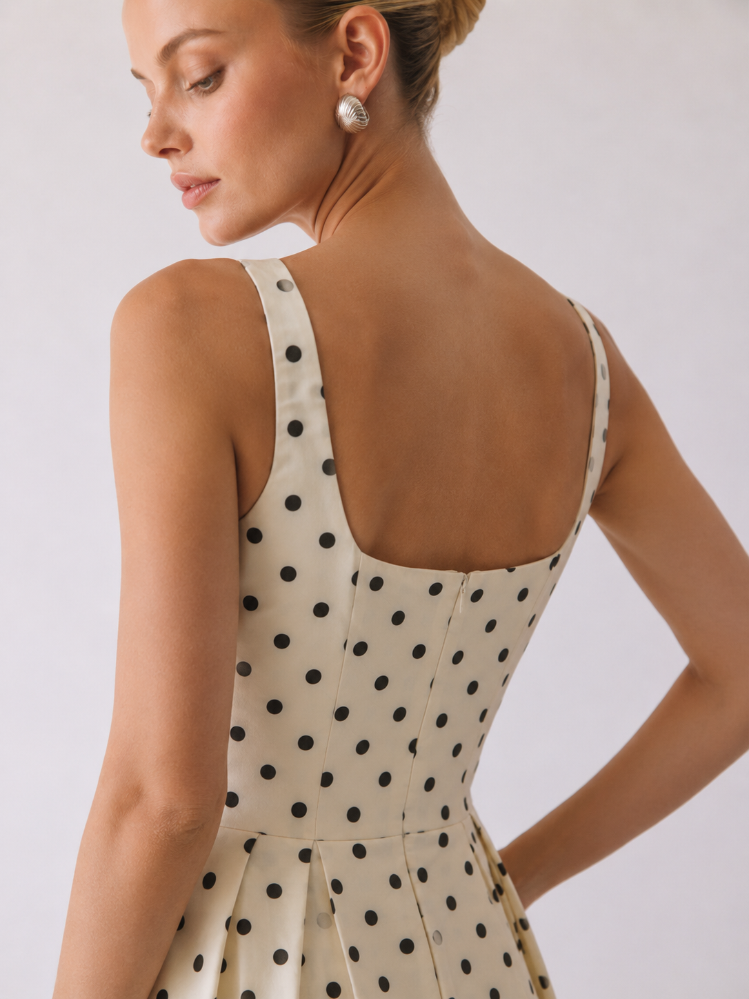 Anna | Polka Dot Midi A-Line Dress