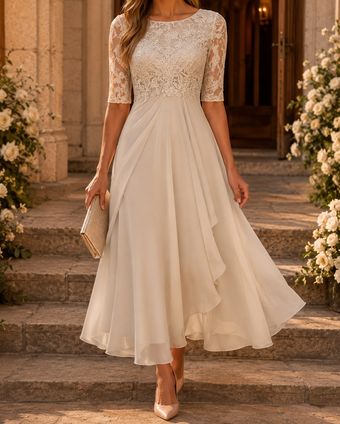 Nora | Lace Midi Dress