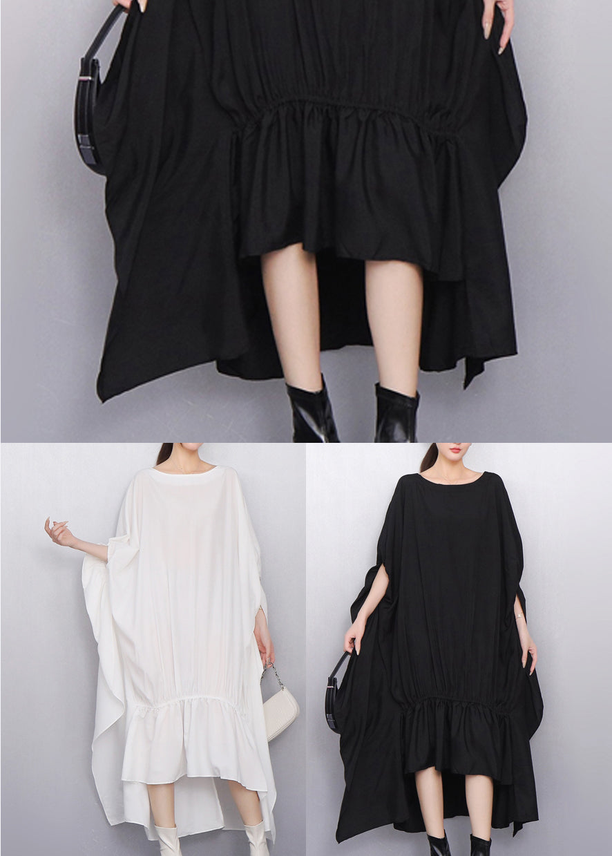 Oversized Batwing Sleeve High Low Ruffle Tier Midi Dress - View 5