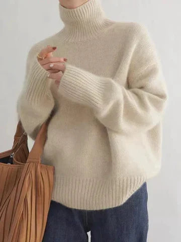 Turtleneck Long Sleeve Oversized Knit Sweater