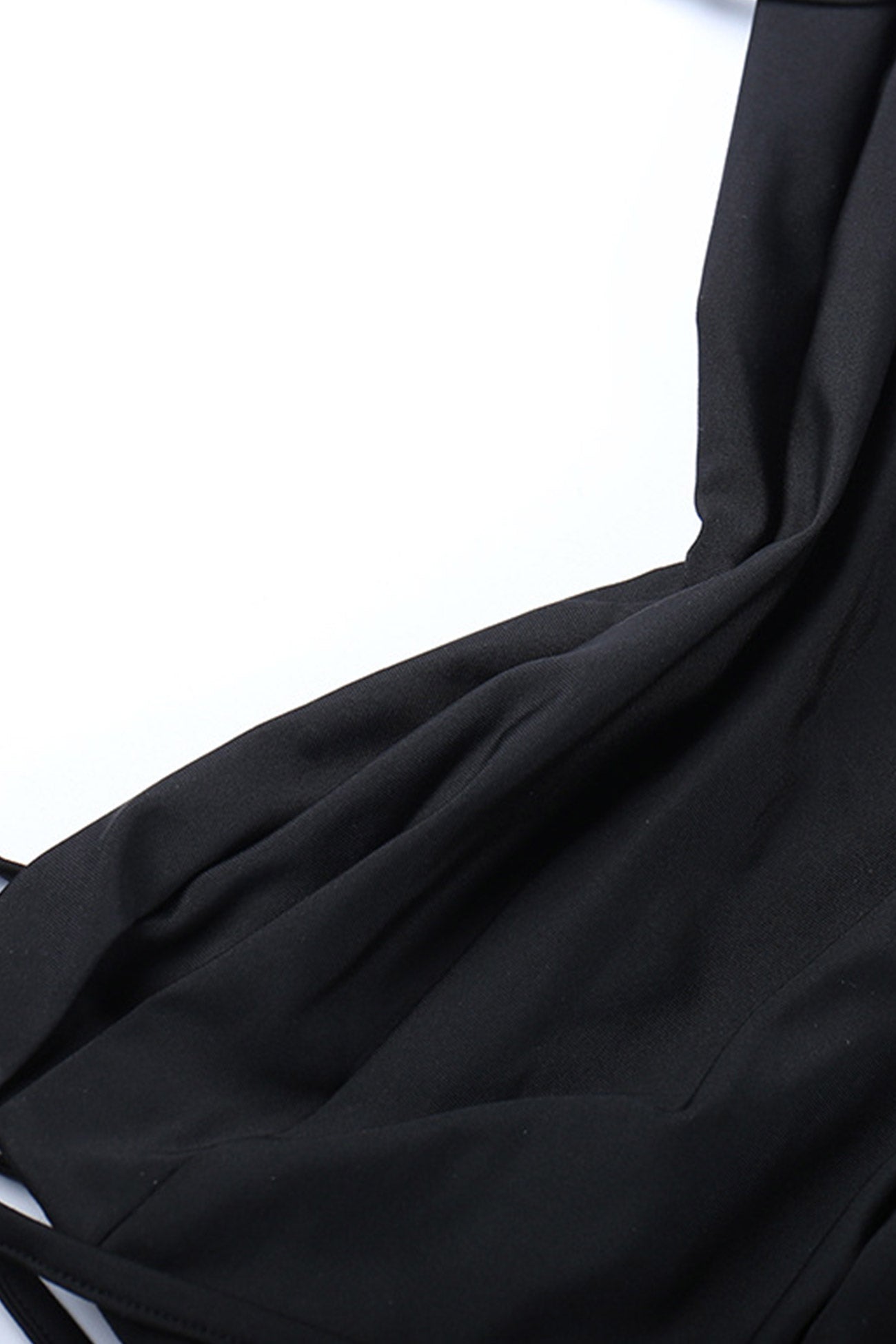 Cowl Neck Tie-straps Dress With Slit
