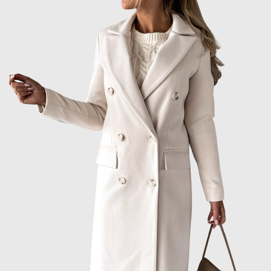 Double Breasted Notch Lapel Longline Coat