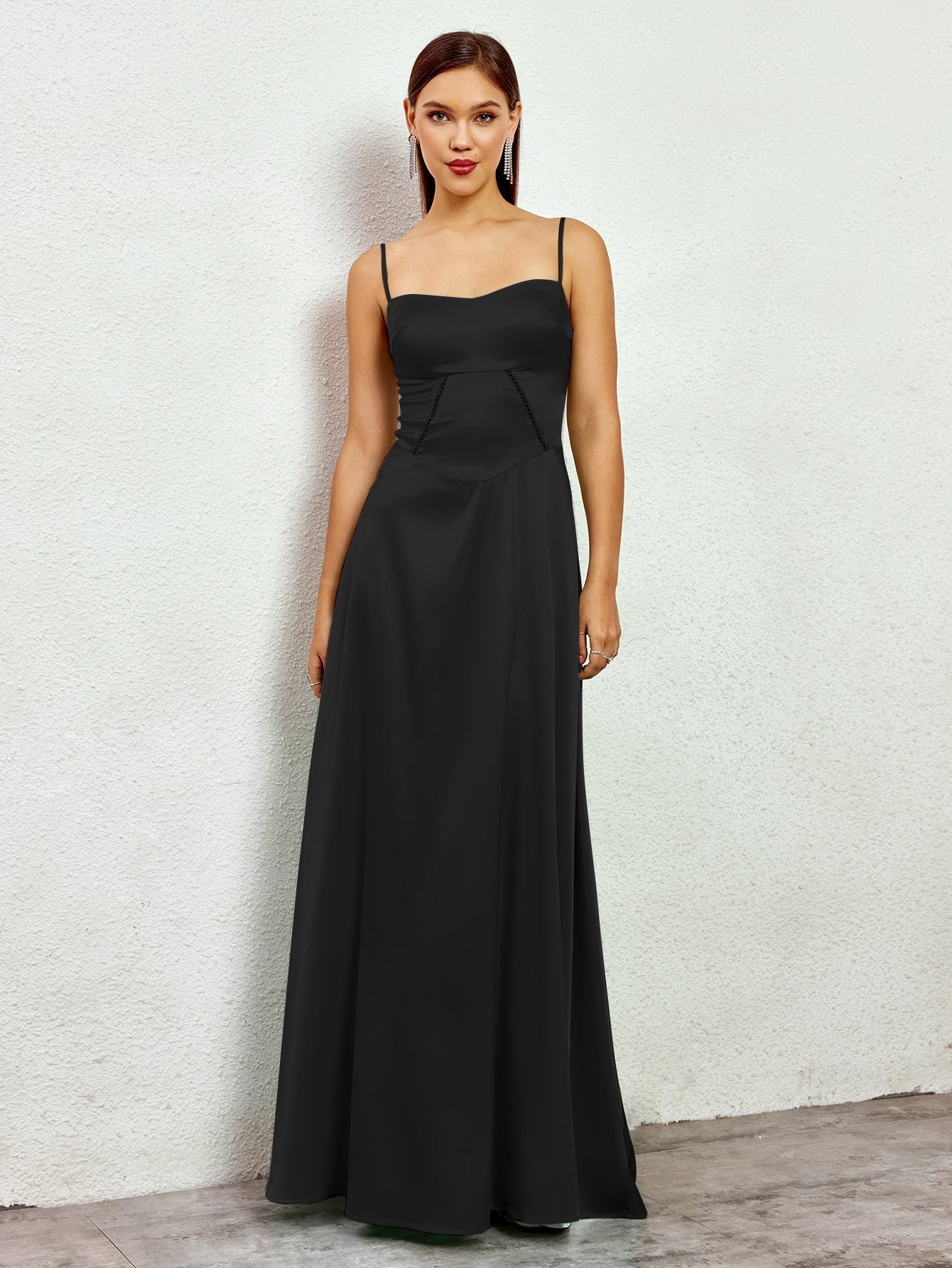Crisscross Back Satin Maxi Dress - View 10