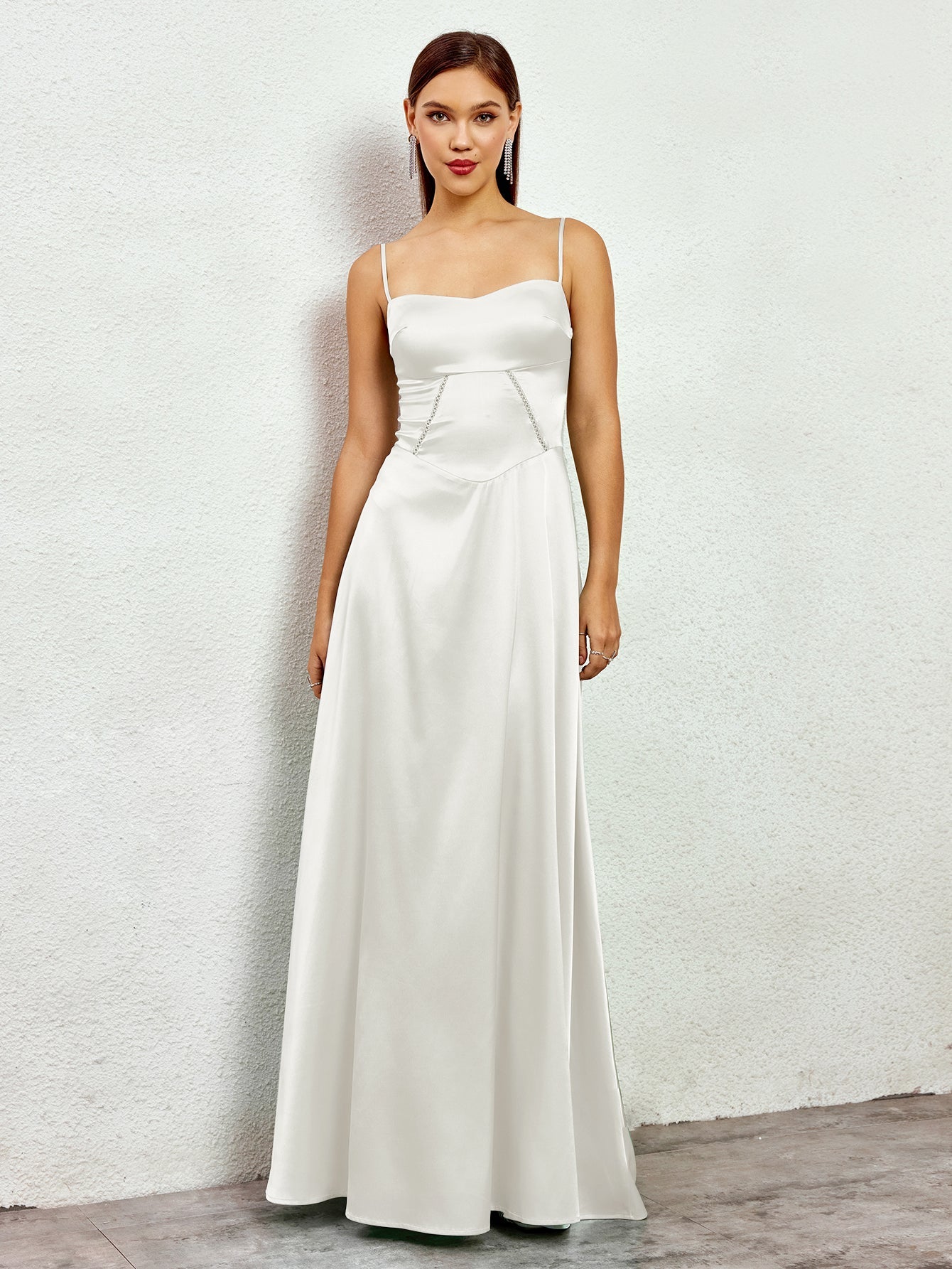 Crisscross Back Satin Maxi Dress - View 4