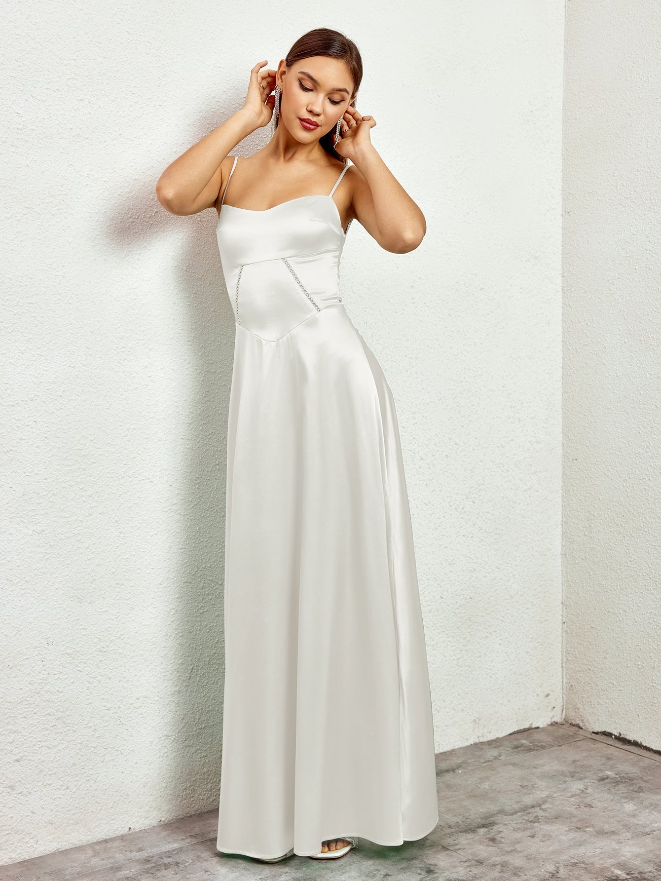 Crisscross Back Satin Maxi Dress - View 3