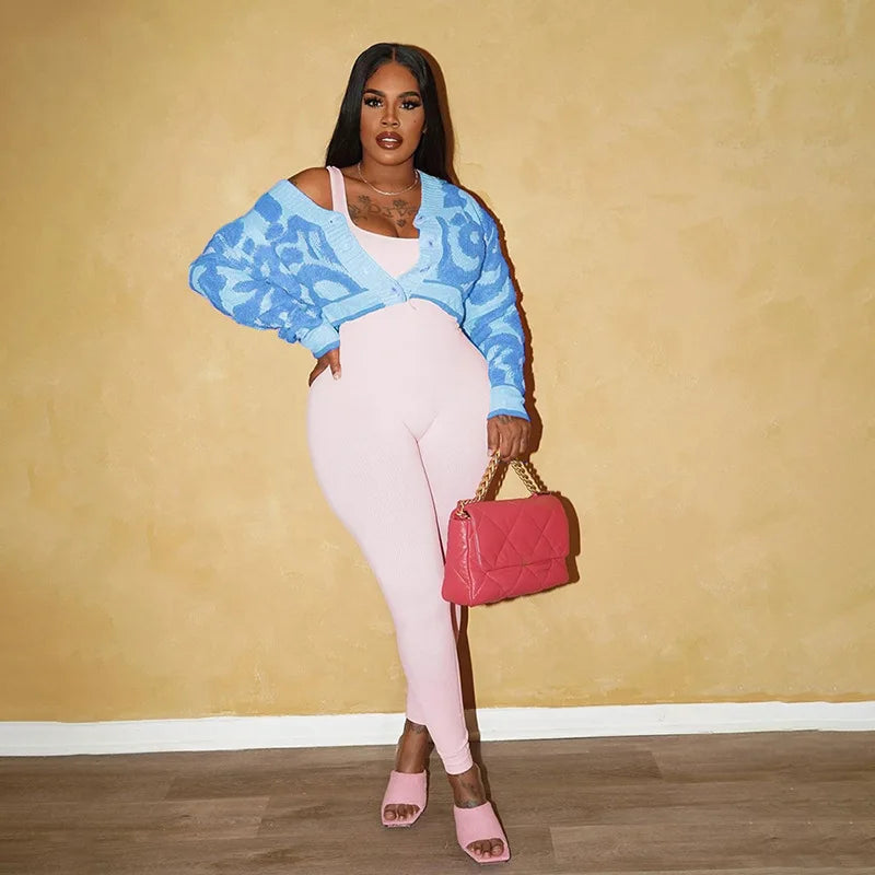 Pink Y2K Knit Cardigan