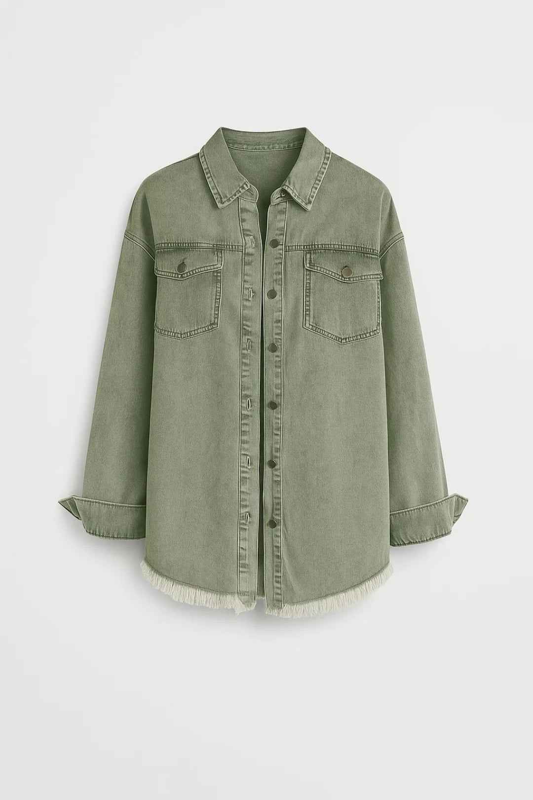 Stylish Relaxed Denim Blouse with Button Details and Soft Fabric