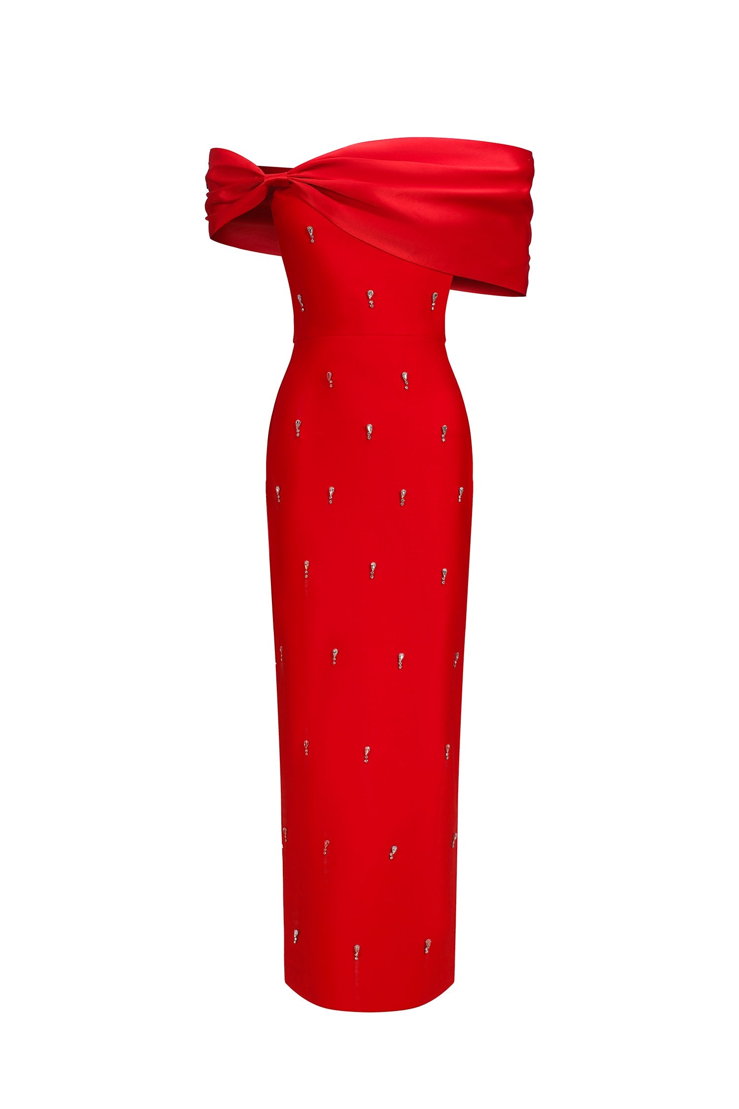 Sleeveless One Shoulder Diamond Bow Bandage Maxi Dress - View 5
