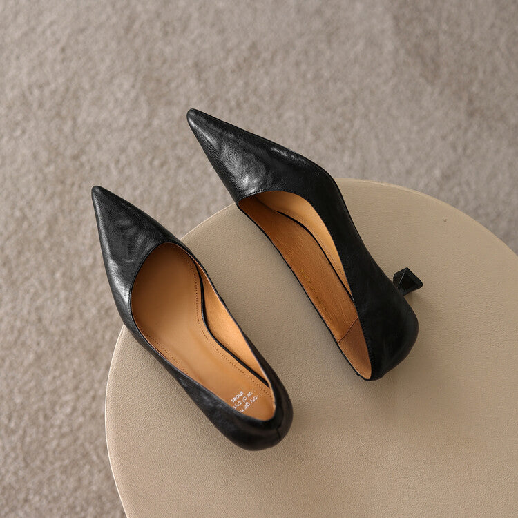 Pointed Toe Kitten Heel Pumps