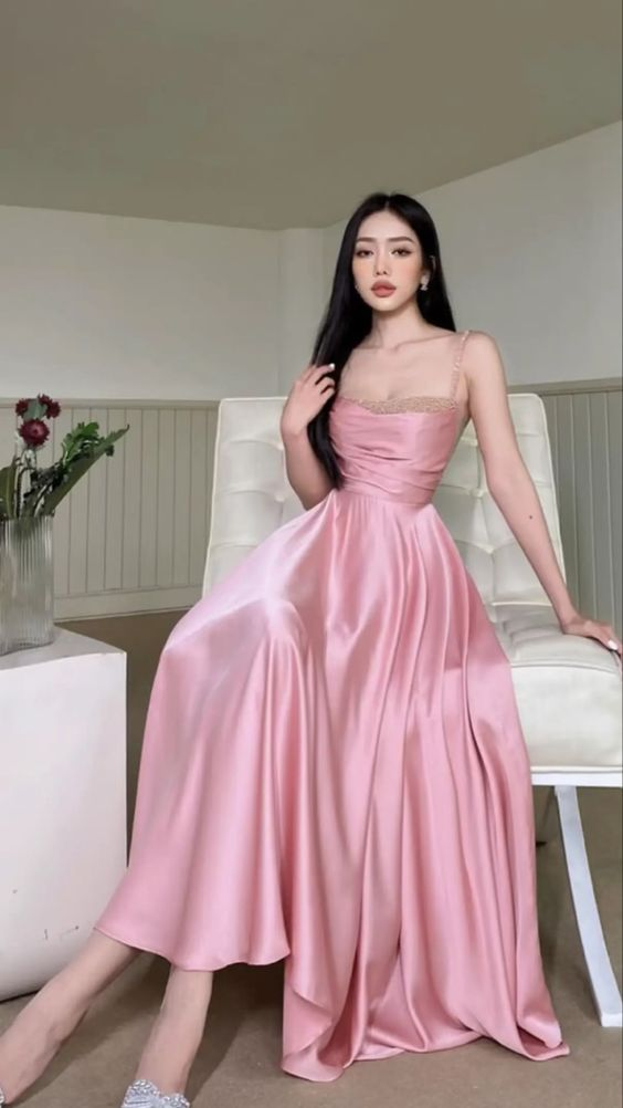 Chic A-line Pink Prom Dress,Pink Formal Dress cc921