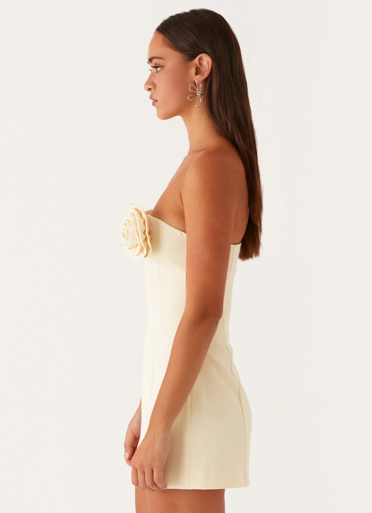Strapless Rosette Bust Bodycon Mini Dress 5